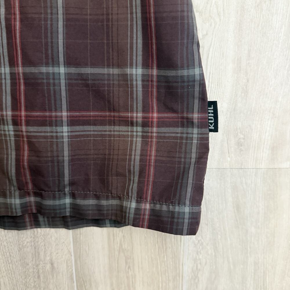 Kuhl Shirt Mens Large Plaid Brown Eluxur Button Up Short Sleeve Outdoor Hiking - Picture 4 of 13